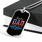 Regular Dad Trying Not To Raise Liberals American Flag Dog Tag Pendant Necklace - Republican Dad Gifts