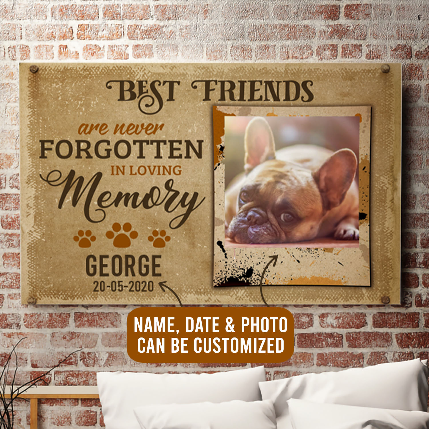 Dog Memorial Canvas | Custom Photo Best Friends Are Never Forgotten In ...