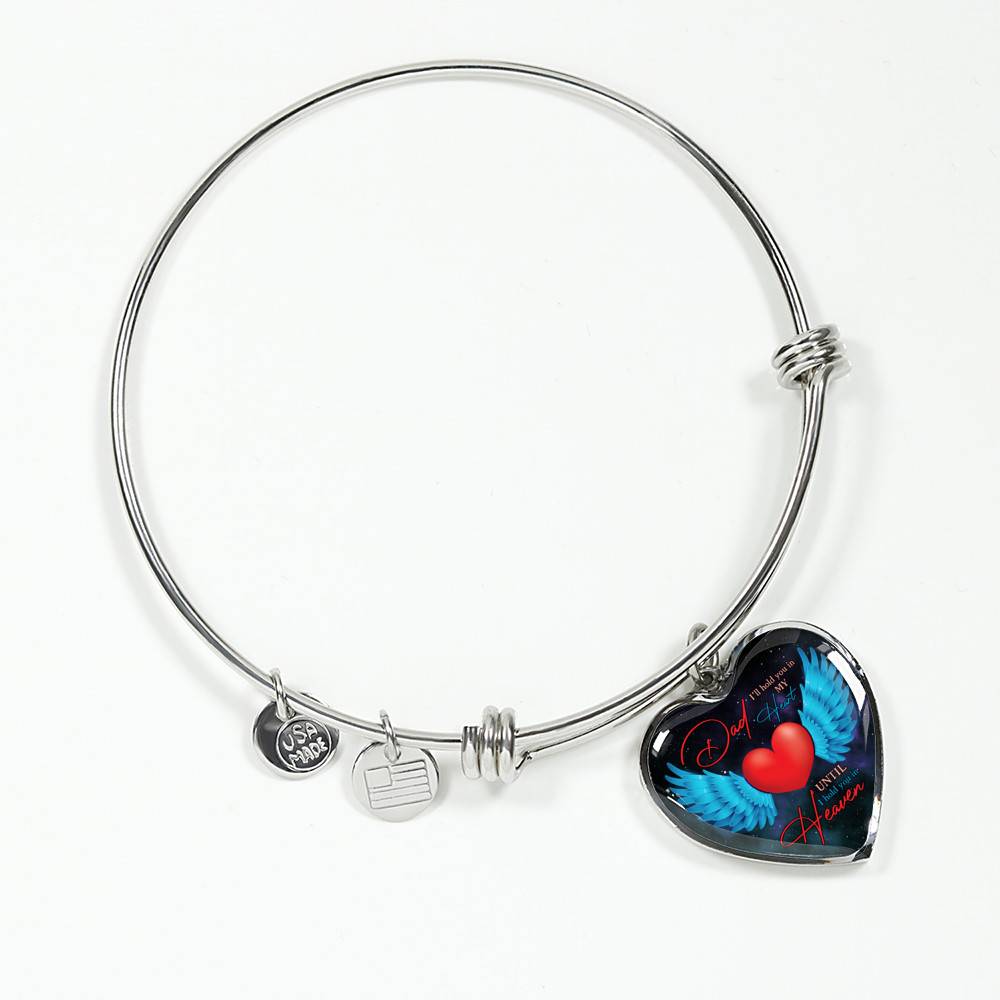 Angel Wings Dad I'll Hold You in My Heart Until I Hold You in Heaven Heart Pendant Necklace