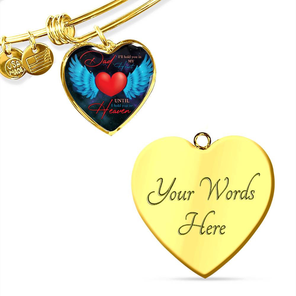 Angel Wings Dad I'll Hold You in My Heart Until I Hold You in Heaven Heart Pendant Necklace