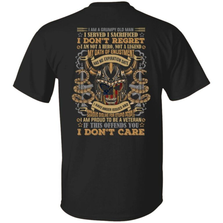 veterean back t, Black, Unisex T-Shirt