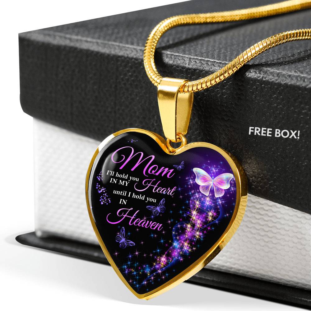 Angel Wings Mom I'll Hold You in My Heart Until I Hold You in Heaven Heart Pendant Necklace - Bangle Angel Wings Mom I'll Hold You in My Heart Until I Hold You in Heaven Heart Pendant Necklace - Bangle