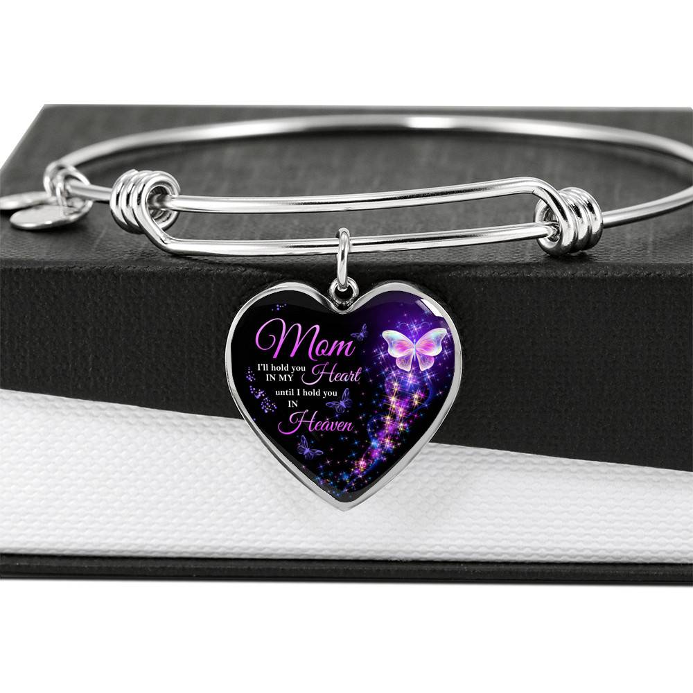 Angel Wings Mom I'll Hold You in My Heart Until I Hold You in Heaven Heart Pendant Necklace - Bangle Angel Wings Mom I'll Hold You in My Heart Until I Hold You in Heaven Heart Pendant Necklace - Bangle