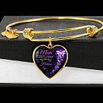 Angel Wings Mom I'll Hold You in My Heart Until I Hold You in Heaven Heart Pendant Necklace - Bangle