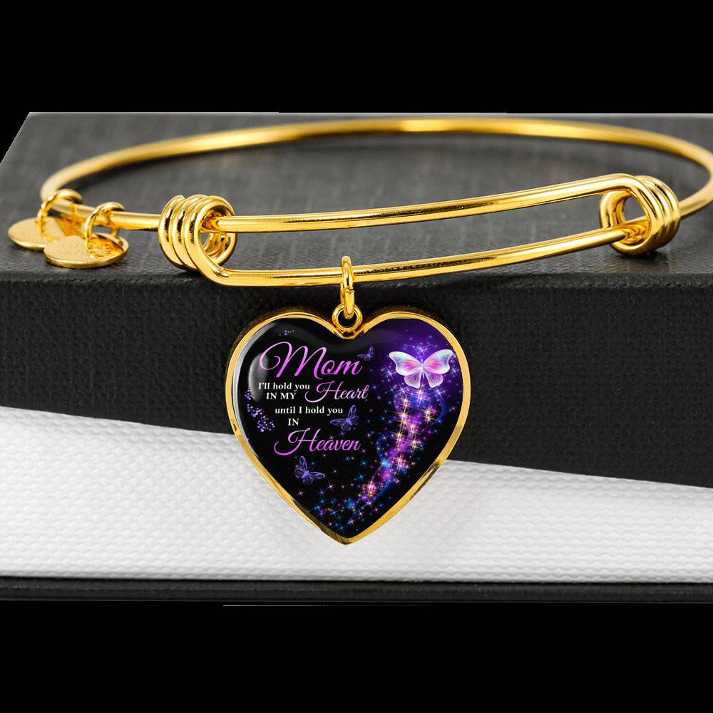 Angel Wings Mom I'll Hold You in My Heart Until I Hold You in Heaven Heart Pendant Necklace - Bangle Angel Wings Mom I'll Hold You in My Heart Until I Hold You in Heaven Heart Pendant Necklace - Bangle