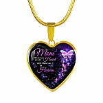 Angel Wings Mom I'll Hold You in My Heart Until I Hold You in Heaven Heart Pendant Necklace - Bangle