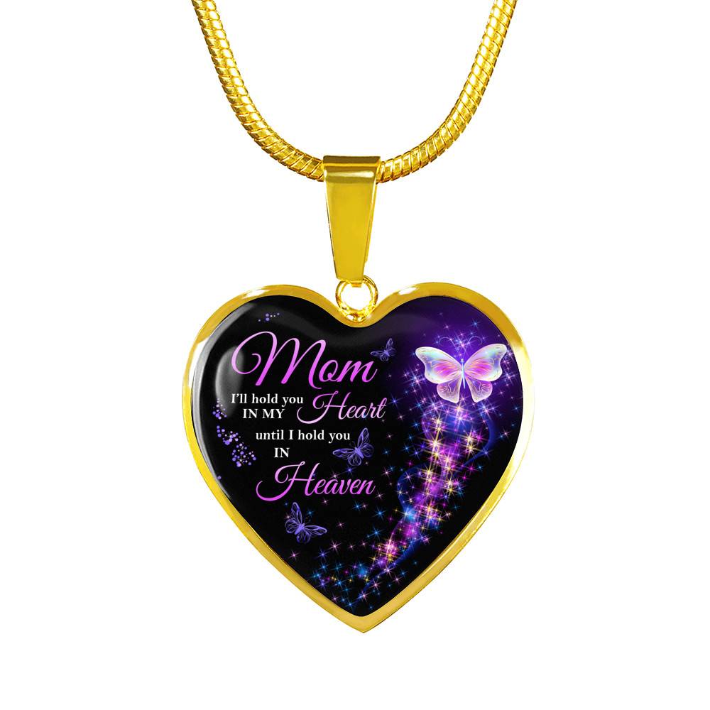 Angel Wings Mom I'll Hold You in My Heart Until I Hold You in Heaven Heart Pendant Necklace - Bangle Angel Wings Mom I'll Hold You in My Heart Until I Hold You in Heaven Heart Pendant Necklace - Bangle