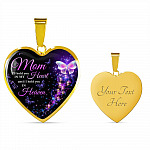 Angel Wings Mom I'll Hold You in My Heart Until I Hold You in Heaven Heart Pendant Necklace - Bangle