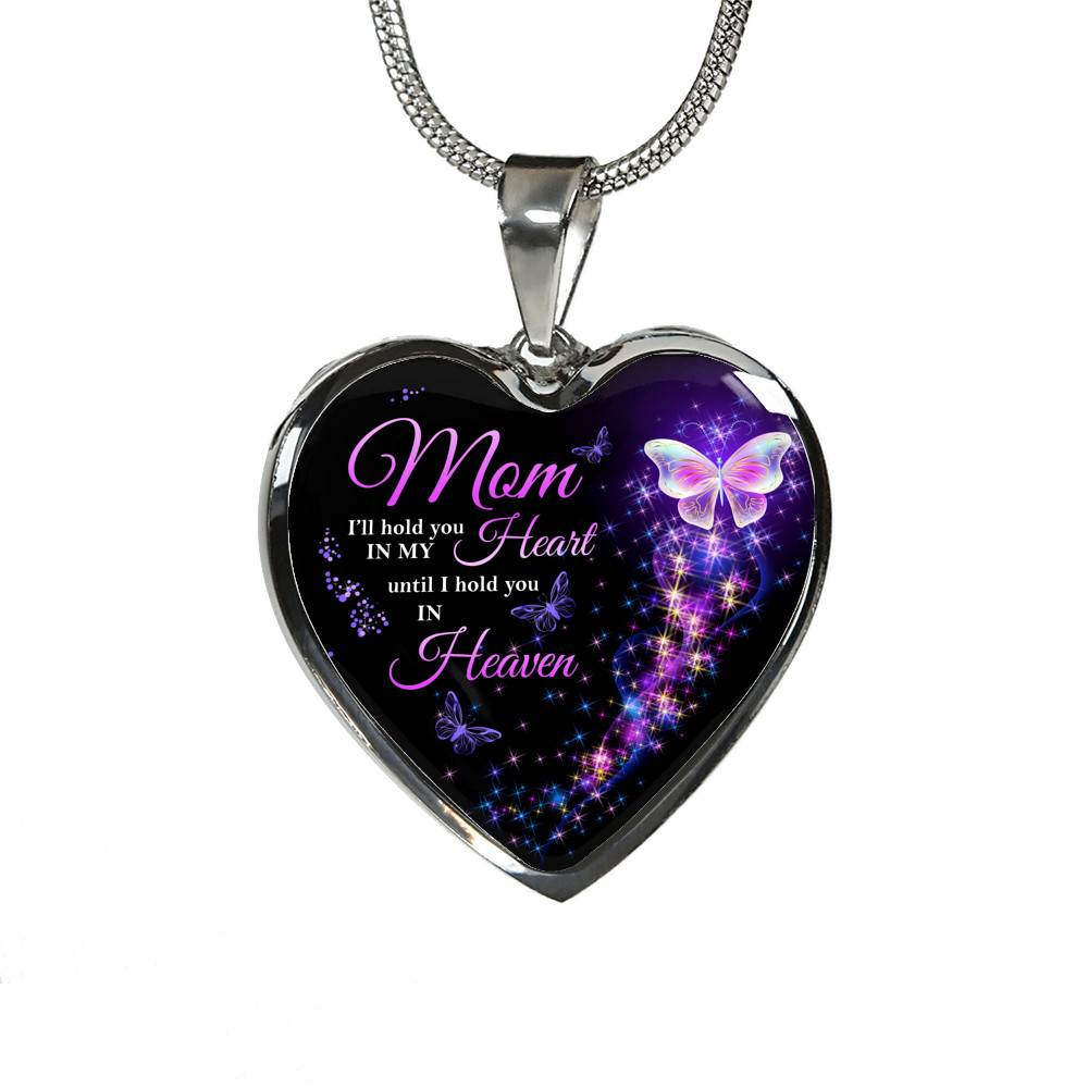 Angel Wings Mom I'll Hold You in My Heart Until I Hold You in Heaven Heart Pendant Necklace - Bangle Angel Wings Mom I'll Hold You in My Heart Until I Hold You in Heaven Heart Pendant Necklace - Bangle