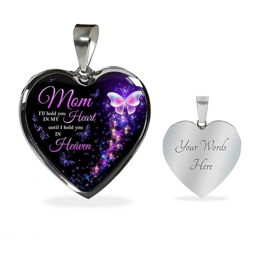 Angel Wings Mom I'll Hold You in My Heart Until I Hold You in Heaven Heart Pendant Necklace - Bangle Angel Wings Mom I'll Hold You in My Heart Until I Hold You in Heaven Heart Pendant Necklace - Bangle
