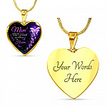 Angel Wings Mom I'll Hold You in My Heart Until I Hold You in Heaven Heart Pendant Necklace - Bangle