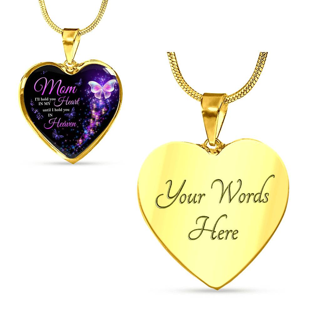 Angel Wings Mom I'll Hold You in My Heart Until I Hold You in Heaven Heart Pendant Necklace - Bangle Angel Wings Mom I'll Hold You in My Heart Until I Hold You in Heaven Heart Pendant Necklace - Bangle
