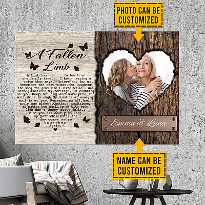 Custom Photo A Fallen Limb A Limb Has The Family Tree Framed Canvas - Unframed Poster - Memorial Gift