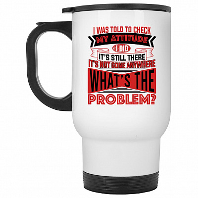 14 oz. White Travel Mug