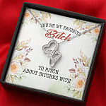 You're My Favorite Bitch To Bitch About Bitches With Bestie Double Hearts Pendant Necklace - Necklaces for Women