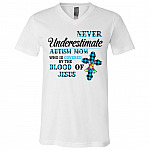 Never, White, V-Neck T-Shirt