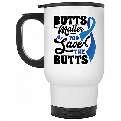 14 oz. White Travel Mug