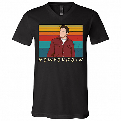 Joey Tribbiani T, Black, V-Neck T-Shirt