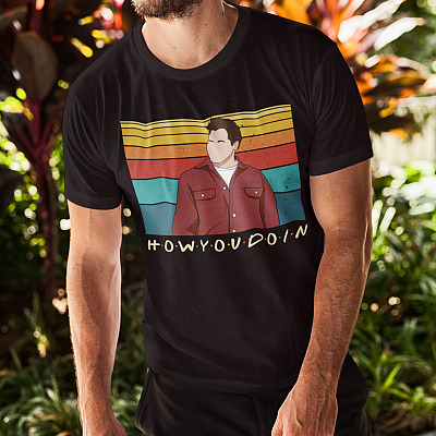 Alternative view of Joey Tribbiani How You Doin Funny Friends TV Show T-shirt - V-neck