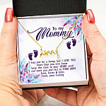 To My Mommy I May Just Be A Bump But I Love You More Than You Ever Know Love Your Tummy Scripted Love Necklace