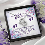To My Mommy I May Just Be A Bump But I Love You More Than You Ever Know Love Your Tummy Double Hearts Necklace