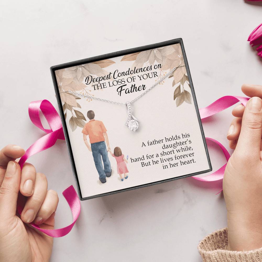 Dad Memorial a Father Holds His Daughter's Hand for a Short While Alluring Beauty Necklace