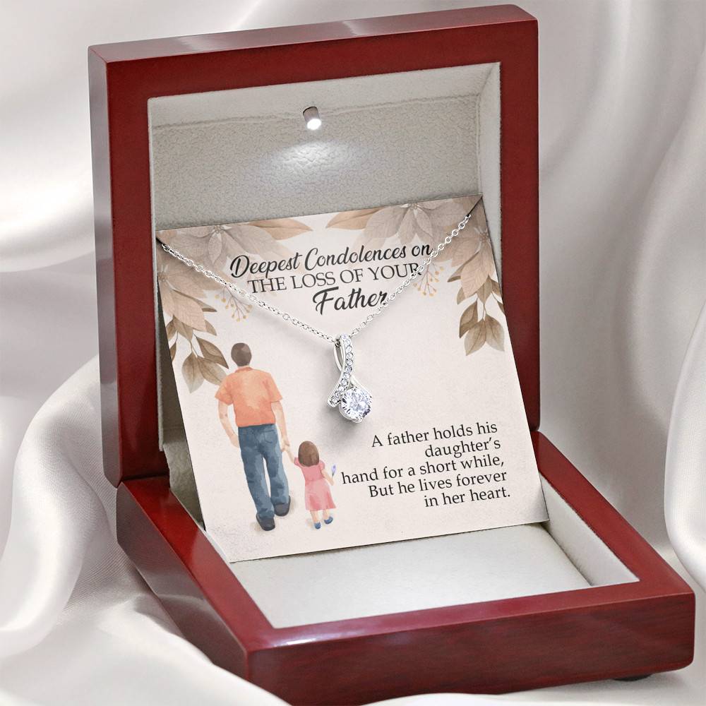 Dad Memorial a Father Holds His Daughter's Hand for a Short While Alluring Beauty Necklace