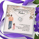 Dad Memorial a Father Holds His Daughter's Hand for a Short While Love Knot Pendant Necklace