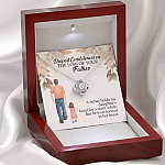 Dad Memorial a Father Holds His Daughter's Hand for a Short While Love Knot Pendant Necklace
