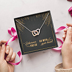 Graduation Gift for Daughter Wherever You Go Go with Your Heart Interlocking Heart Pendant Necklace