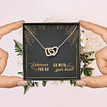 Graduation Gift for Daughter Wherever You Go Go with Your Heart Interlocking Heart Pendant Necklace