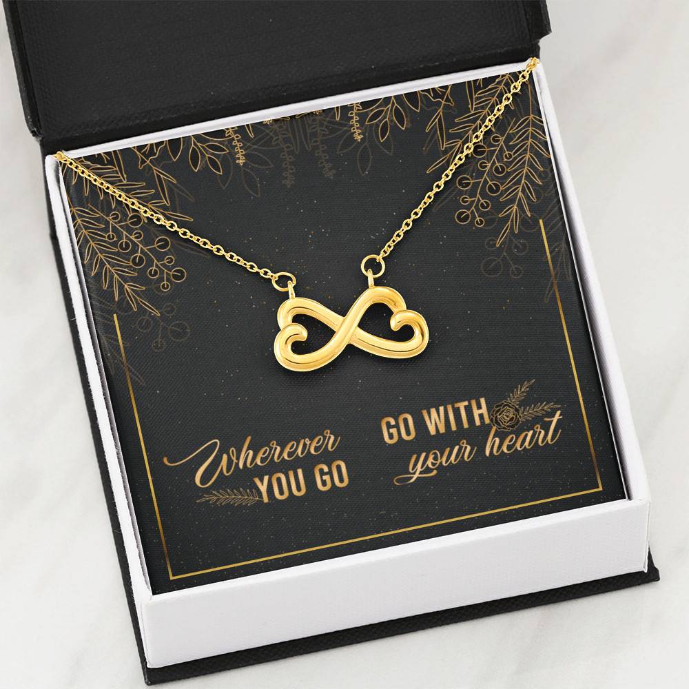 Graduation Gift for Daughter Wherever You Go Go with Your Heart Interlocking Heart Pendant Necklace Graduation Gift for Daughter Wherever You Go Go with Your Heart Interlocking Heart Pendant Necklace
