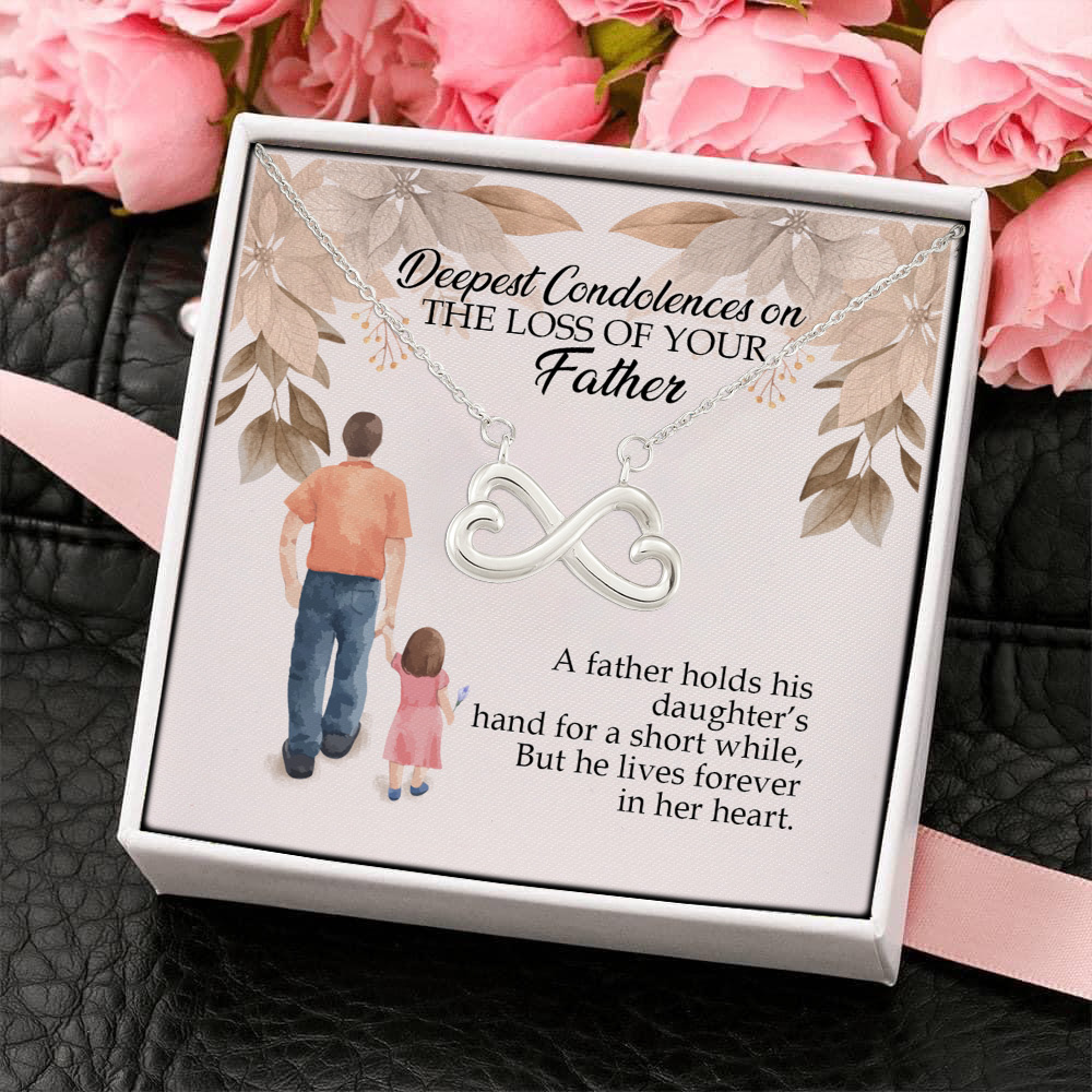 7KNG. Condolences Father (5) Infinity Heart Necklace (Silver) 4