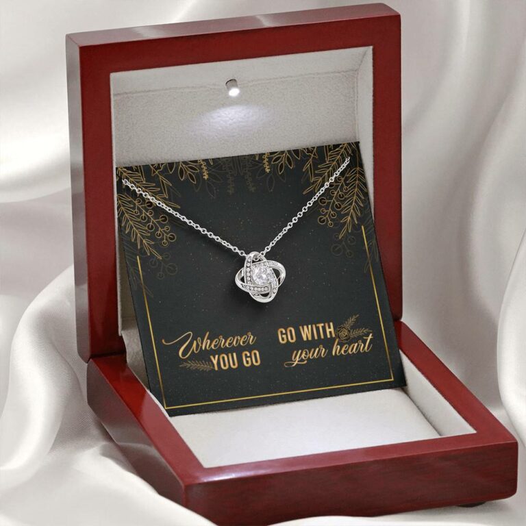 Graduation Gift for Daughter Wherever You Go Go with Your Heart Love Knot Pendant Necklace