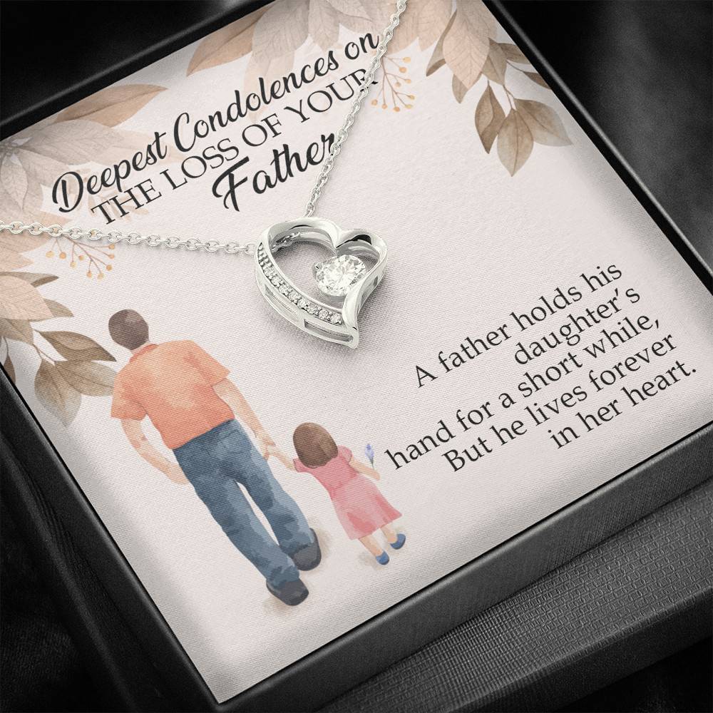 Dad Memorial a Father Holds His Daughter's Hand for a Short While Forever Love Pendant Necklace