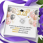 You're Braver Than You Believe Stronger Than You Seem Love Knot Necklace - Graduation Gift Necklace You're Braver Than You Believe Stronger Than You Seem Love Knot Necklace - Graduation Gift Necklace