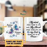 Personalized My Mind Still Talks To You And My Heart Still Looks For You Mom And Dad Memorial Coffee Mug