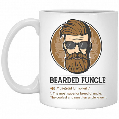 Beared Mug, White, 11 oz. White Mug