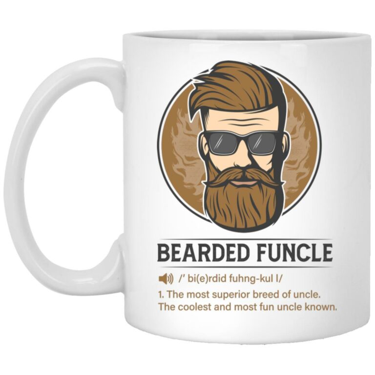 Beared Mug, White, 11 oz. White Mug
