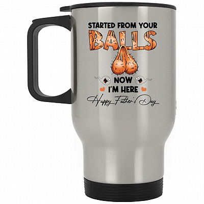 14 oz. Silver Travel Mug
