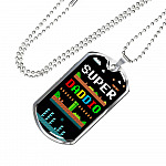 Super Daddio Dog Tag Pendant Necklace - Funny Gaming Dad Gift Super Daddio Dog Tag Pendant Necklace - Funny Gaming Dad Gift