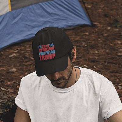 Alternative view of I'm One of the 75 Million I Voted for Trump Twill Cap - High-Profile Snapback Hat