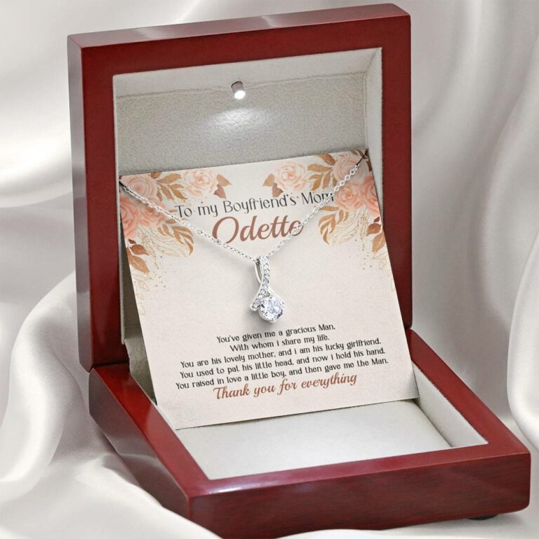 Personalized to My Boyfriend's Mom You've Given A Gracious Man Love Knot Pendant Necklace
