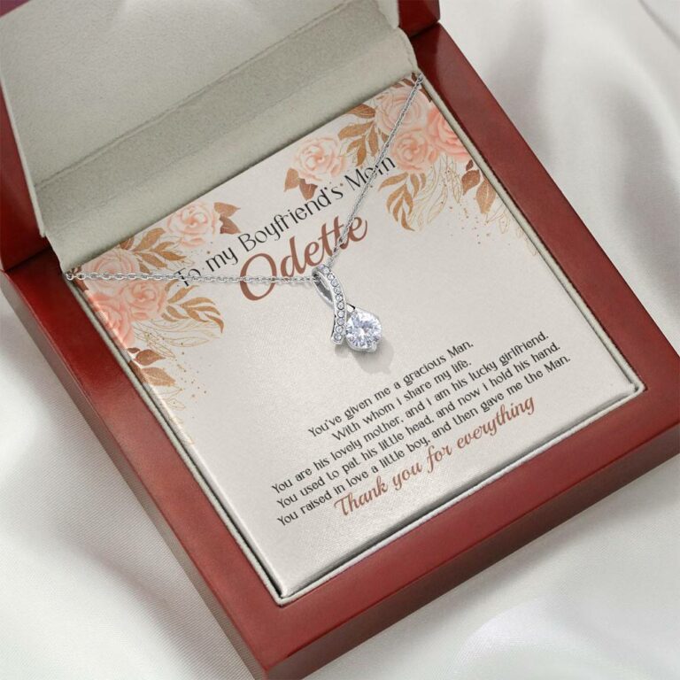 Personalized to My Boyfriend's Mom You've Given A Gracious Man Love Knot Pendant Necklace