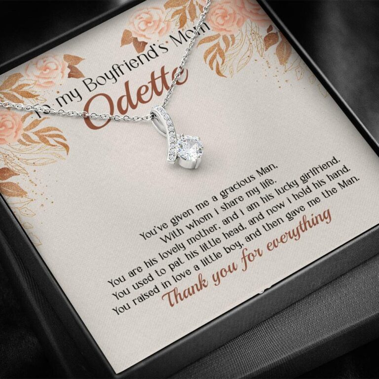 Personalized to My Boyfriend's Mom You've Given A Gracious Man Love Knot Pendant Necklace