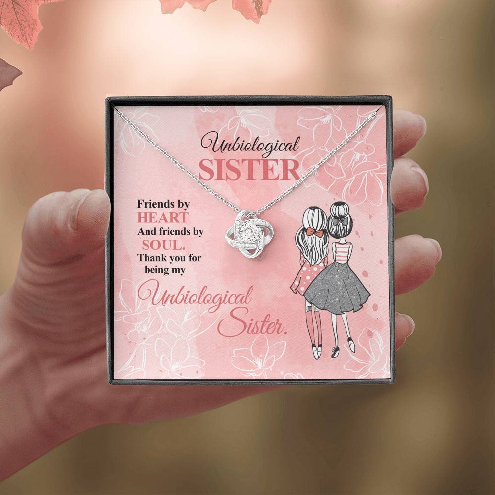 Unbiological Sister Friends by Heart and Friends by Soul Friendship Love Knot Pendant Necklace Unbiological Sister Friends by Heart and Friends by Soul Friendship Love Knot Pendant Necklace