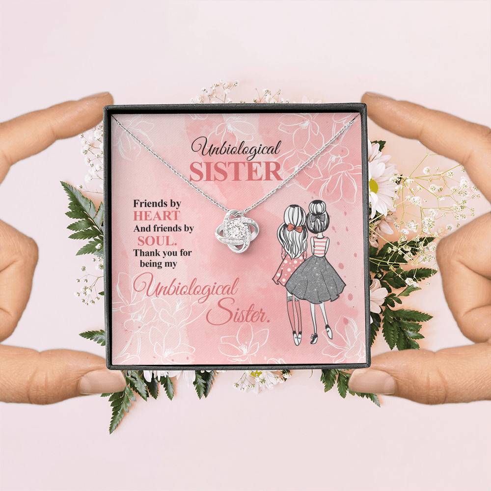 Unbiological Sister Friends by Heart and Friends by Soul Friendship Love Knot Pendant Necklace Unbiological Sister Friends by Heart and Friends by Soul Friendship Love Knot Pendant Necklace