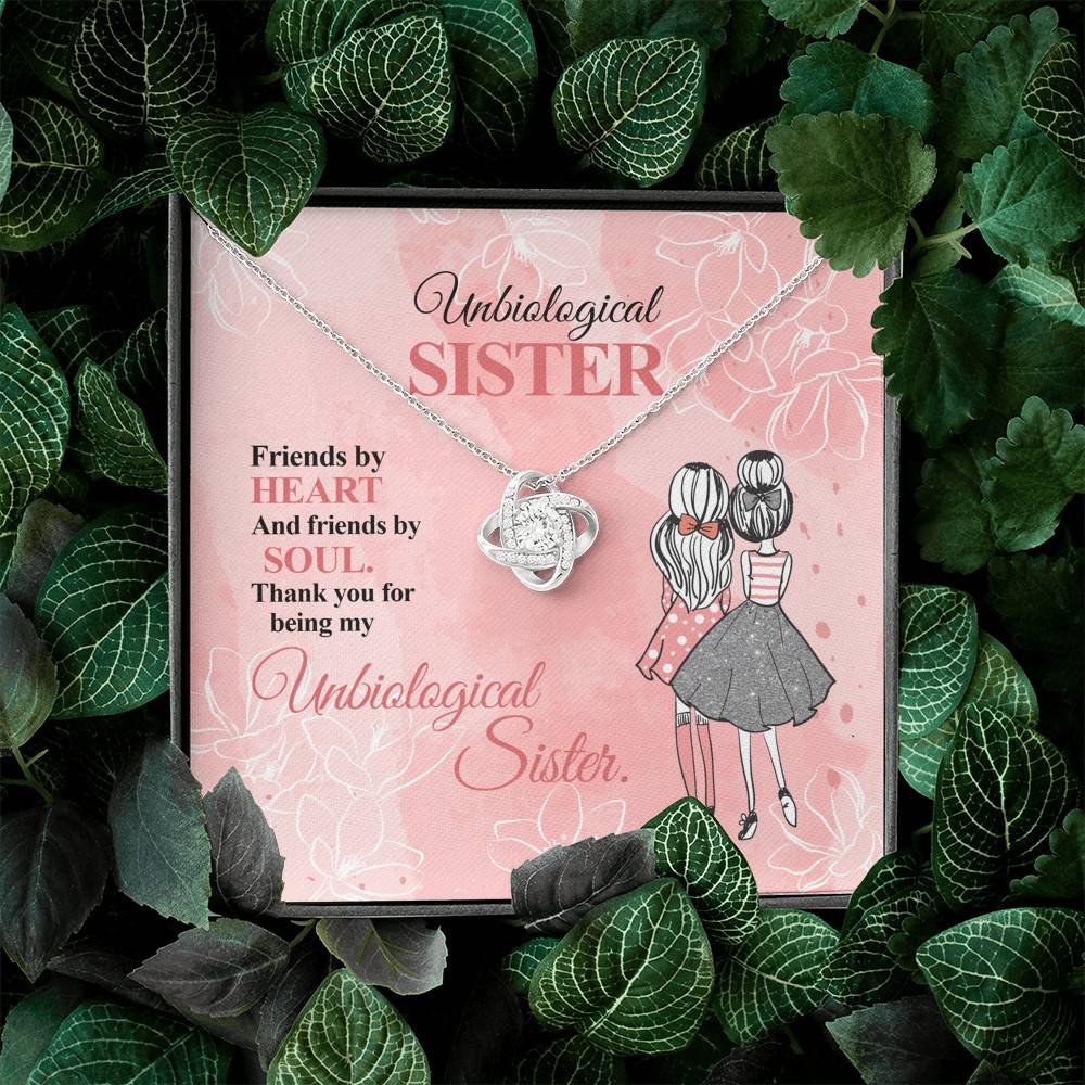 Unbiological Sister Friends by Heart and Friends by Soul Friendship Love Knot Pendant Necklace Unbiological Sister Friends by Heart and Friends by Soul Friendship Love Knot Pendant Necklace