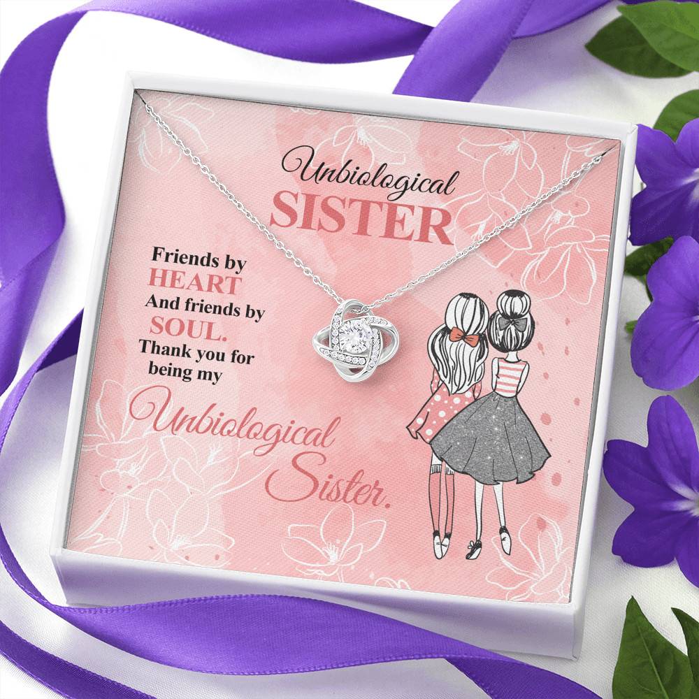Unbiological Sister Friends by Heart and Friends by Soul Friendship Love Knot Pendant Necklace Unbiological Sister Friends by Heart and Friends by Soul Friendship Love Knot Pendant Necklace