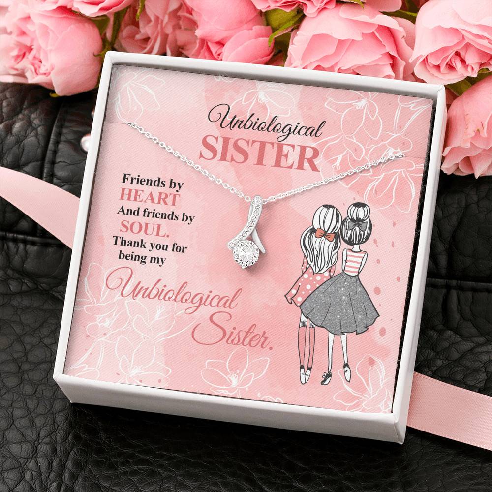 Unbiological Sister Friends by Heart and Friends by Soul Friendship Alluring Pendant Necklace Unbiological Sister Friends by Heart and Friends by Soul Friendship Alluring Pendant Necklace